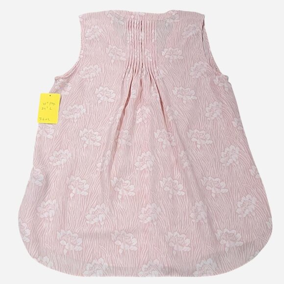 NYDJ XXS Pink floral sleeveless top with V-neckline and pleated detail - Picture 2 of 4